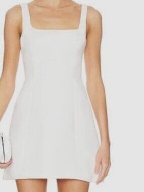 pre owned Elliatt Amelie Square Neck Cocktail Mini Dress White L